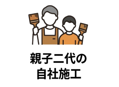 徳秀塗装の職人親子による自社施工イメージイラスト